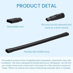 25in Flexible Vacuum Crevice Attachment Tool 25 inches x 1.25 inches, Black