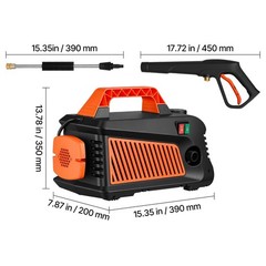 Electric Pressure Washer, 2000 PSI, Portable with 4 Nozzles, Metal Wand, Compact