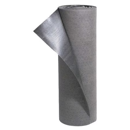 Pig Mat270 Sorbent Roll, 14 Gal, 31 In X 100 Ft, Universal, Gray, Polyester,