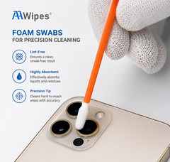 AAWipes Foam Cleaning Swab 6.3 in Long Spon 100 pcs, Round Head C5160C