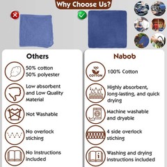 Nabob Wipers Blue Shop Towels 25 Pack, Lint-Free, 14×14 inches
