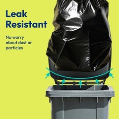 Heavy Duty Trash Bags 33 Gallon 30 Count, 1.0 Mil, Strong Black Garbage Bags,…