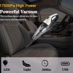 BZY Handheld Vacuum Cleaner Cordless Rechargeable 17500Pa Strong Suction Smal…