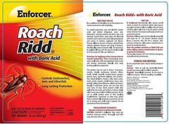 Enforcer Roach Ridd Boric Acid Powder Killer Roach Ant Silverfish Oderless 16 oz