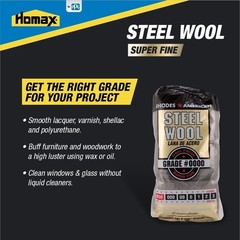 Steel Wool 0000 12 pad Fine Grade Rhodes, American Final Finish Super Fine