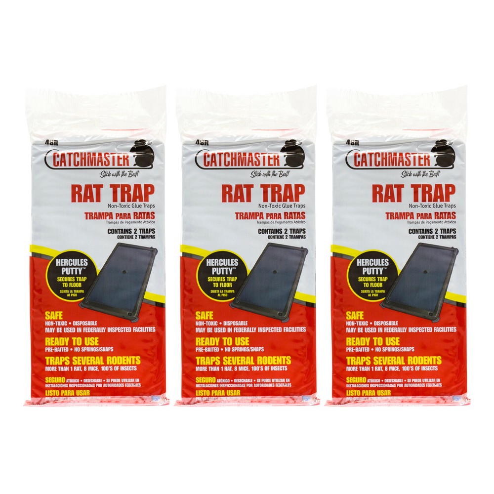 Rat Glue Trap ( 6 Traps ) Rat Mouse Lizard Snake Glue Traps Catchmaster 48R