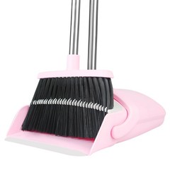 Broom and Dustpan Set, with Combo Set for Home 54-in Long Pink