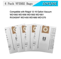 RIDGID VF4000 Filter Set – 2 VF4000 Filters & 4 VF3502 Bags for 5 Gallon Vacuums