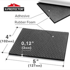 X-Protector Rubber Sheet – 4 PCS Non 4 4 x 5 inch (Black Rubber), Black