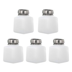 5 x 3.4 Oz 100ml Alcohol Push Down Pump Dispenser Bottle Press White