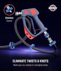 Swivel Gun Pro – Swivel High Pressure Water Handle with 3/8″ Male Plug and 1/4”
