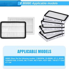 5 * For Kenmore EF-2 86880 Exhaust Vacuum HEPA Media Filters Replacement