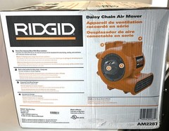 Ridgid Daisy Chain Fan Air Mover 1625 CFM 3 Speed 3 Position Model AM2287