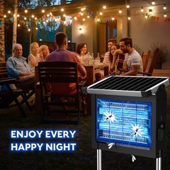 Solar Bug Zapper Outdoor, PhatroyYee Mosquito 4500V, Waterproof Black