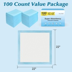 100 Count 22” x Super Absorbency Disposable 100 22″ x 22″, Blue