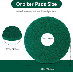 Cleaning Orbiter Pads 437.056 for Oreck 550MC Orbiter Floor Machine, 12 Inch