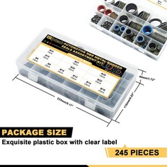 Siptenk 245 PCS Sealing Washers Oil Drain Plug Gasket Metal NBR 245PCS-Zinc