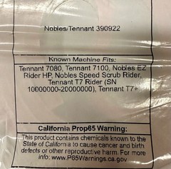 Tennant/Nobles Red Squeegee Blade Kit (390922 & 390923)