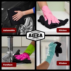 AIDEA Microfiber Cleaning Cloth Black 20PK, Towels for