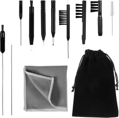 12 PCS Hearing Aid Cleaning Kithearing Tools Ear Cleaner Black