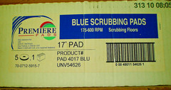 17″ Premiere UNV54626 Floor Buffer Pad Scrubbing 175-600RPM Blue -5 Pads