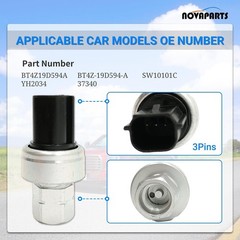 NOVAPARTS A/C Pressure Sensor Switch for Ford Models 3 Pins BT4Z19D594A