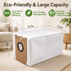 10-Pack 3L Dust Bags Compatible with iHome AutoVac Nova S1 Pro Robot Set A