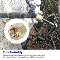 05265 Faucet Thread Cleaner Tool for Household Outdoor 3/8 Inch Alloy