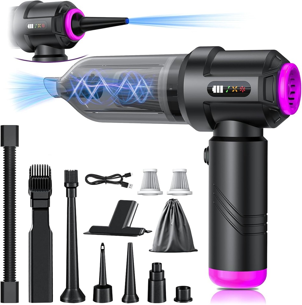 Cordless Vacuum Cleaner 22000PA Handheld 4-in-1 Rechargeable for Car Home Black