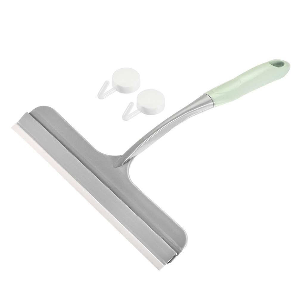 Shower Squeegee Glass Wiper with 2 Hooks 255mm Blue