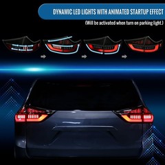2011-2014 Toyota Sienna LED Tail Lights Sequential Turn Animated Black Smoke Red