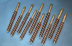 LOT 10 Pipe & Tube Brushes Bronze Wire 1/4 NPT 8″ OAL, 1″ OD