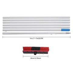 Long Reach Solar Panel Cleaning Brush Kit Pole Length 7m/22.97ft for Outdoor
