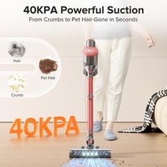 Tipdiy Cordless Vacuum Cleaner Self-Standing 40Kpa Stick Vacuum Cleaners For