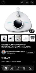 Raycop RN Handheld Bagless Corded Electric Vacuum Cleaner VCEN-100USWH White