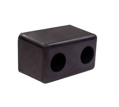 2Pack 6”x3-1/2”x3-1/2” Square Rubber Dock Bumper with 2 Holes – Impact Resistant
