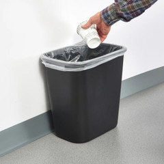 Janitorial Rectangular Waste Baskets Black 28 Quart 14 5/8Wx10 1/4Dx15H Inch