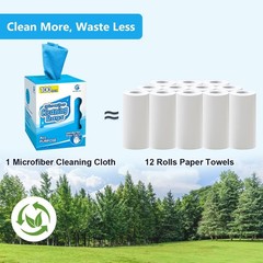 GLIMGLINT Shop Towels, 100 Pack Blue Reusable Paper Towels, Lint-Free, Ultra …