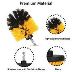8 Pack Drill Brush Attachment Set, 1/4in Power Scrubber Brush+ Extend Yellow