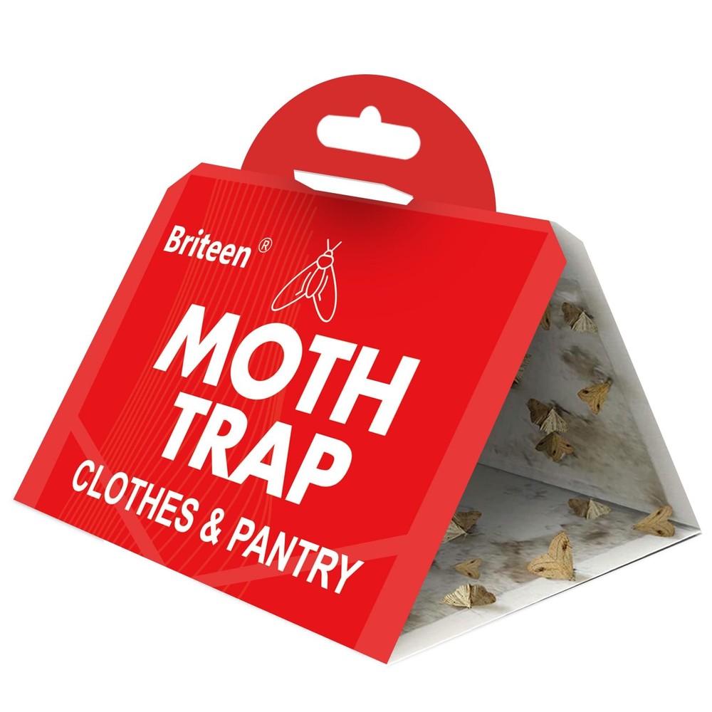 Pantry Moth Traps 10-Pack Safe and Effective for Food Clothing- Glue Red