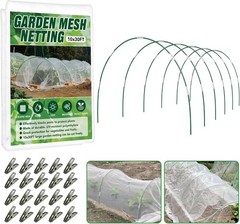 Garden Netting Kit for Raised Beds, 10x30FT Ultra Fine Mesh Netting ＆6 Sets
