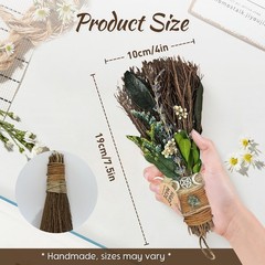 Teeloray Cinnamon Broom 7.5 Inch Witch for Altar Magic Crystal Green