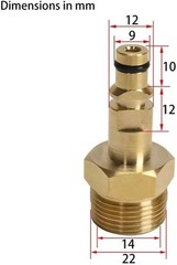 M22 Adapter High Pressure Washer Hose Pipe Quick 1 Inch
