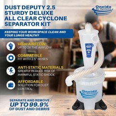 Dust Deputy 2.5 Deluxe Cyclone Separator Kit for Shop Vac (For Parts)