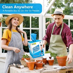 GLIMGLINT Shop Towels, 100 Pack Blue Reusable Paper Towels, Lint-Free, Ultra …