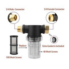 Garden Hose Inlet Filter for High Pressure Washer 3/4 Inch Screen Filter
