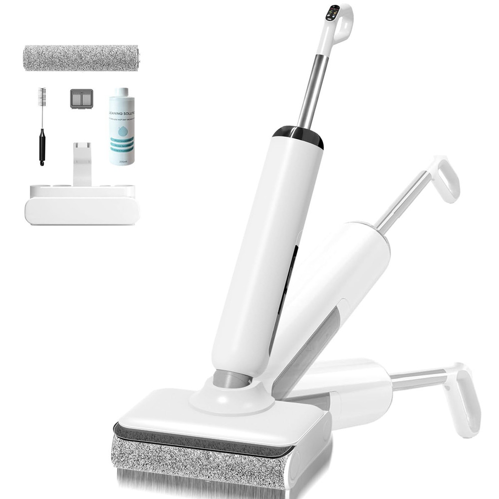 Wet Dry Vacuum Mop, 180°Lay-Flat Cordless Mop All in HCLA3Pro, Whtie