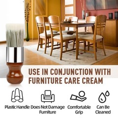 Small Horse Hair Brush for Leather Furniture Salve Wax Polish Brown