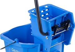 Commercial Mop Bucket 26 Quart Side Press Wringer Blue Polypropylene Floor