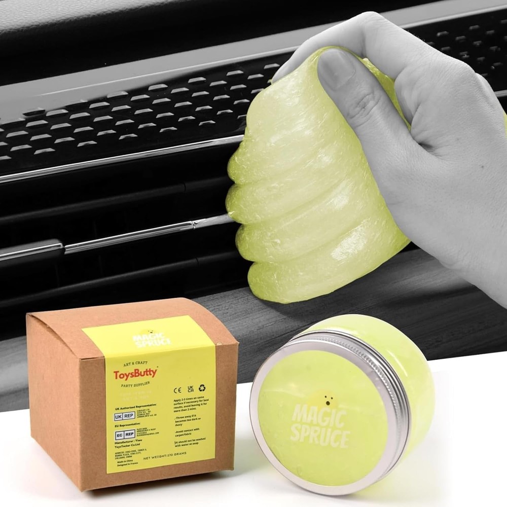 Premium Lemon Scented Cleaning Putty in Jar, Universal Detailing Gel for Car Int